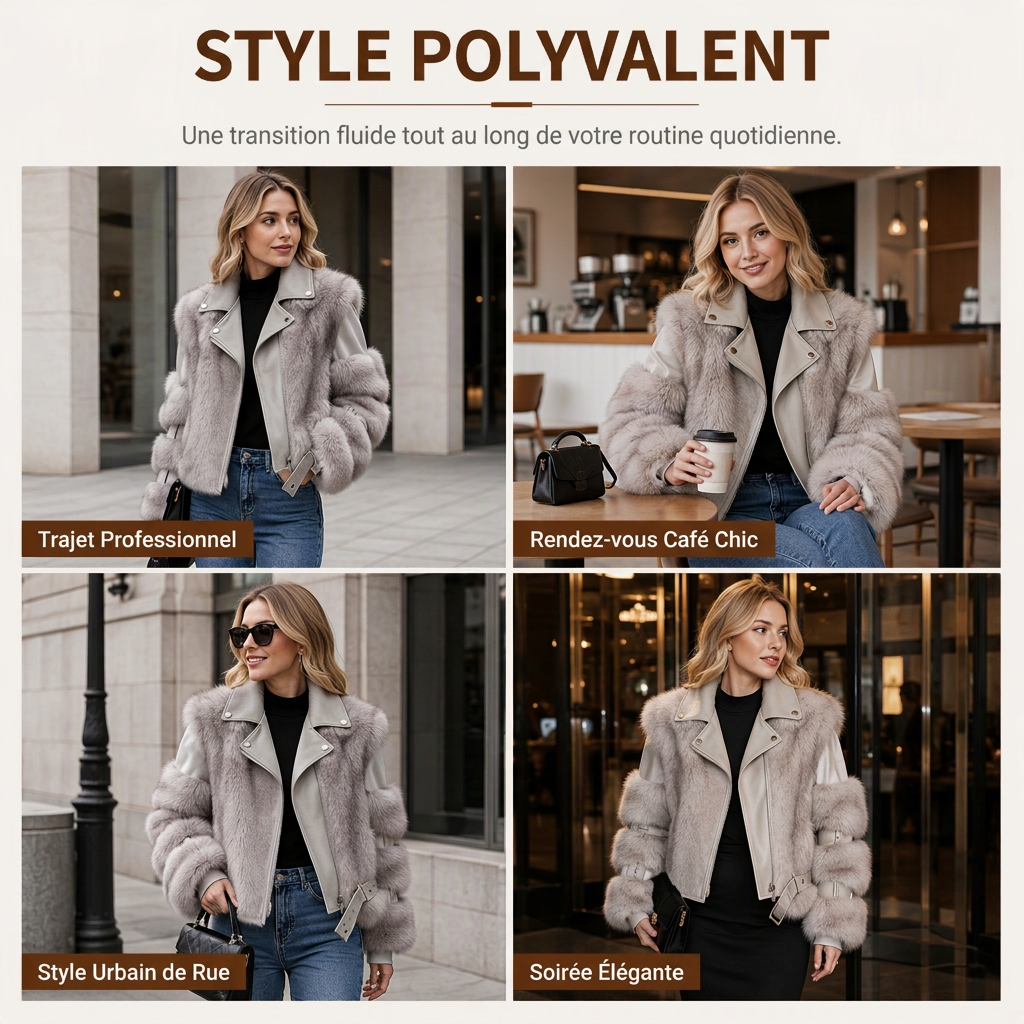 👜 -50 % sur toute la mode femme ! ✨Manteau d'hiver court en fausse fourrure pour femme