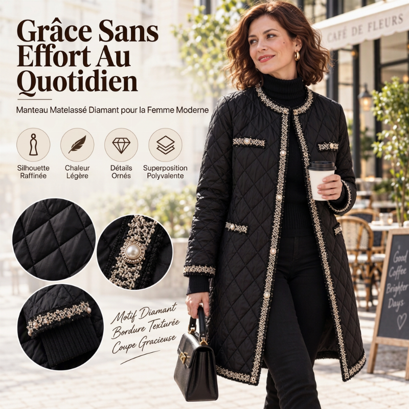 💖Soldes ! Prix cassés💖Manteau matelassé mi-long pour femme