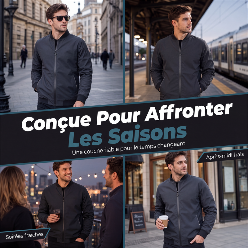 💖Soldes ! Prix cassés💖Blouson bomber décontracté classique pour homme