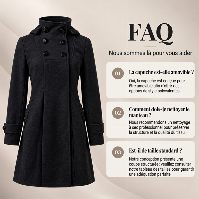 💖Soldes ! Prix cassés💖Manteau Femme Mi-Long Décontracté à Double Boutonnage