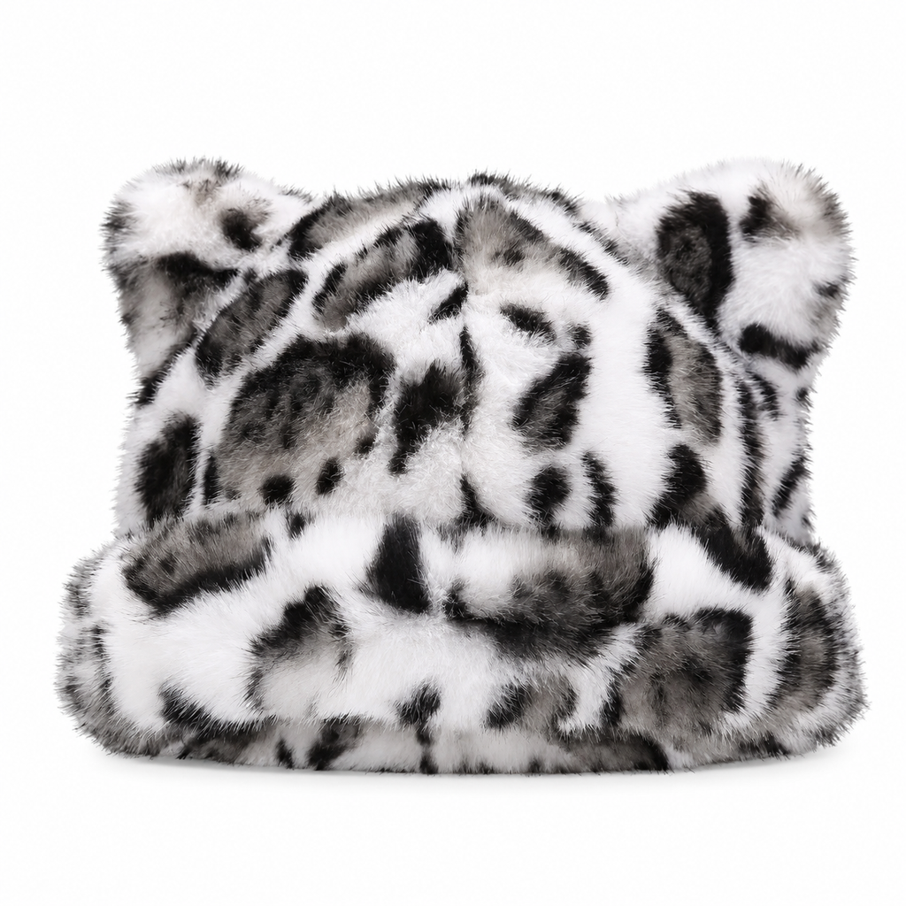 Bonnet d'hiver en fausse fourrure de vison pelucheuse pour femme avec oreilles d'ourson mignonnes - Bonnet chaud pour temps froid