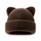Bonnet d'hiver en fausse fourrure de vison pelucheuse pour femme avec oreilles d'ourson mignonnes - Bonnet chaud pour temps froid