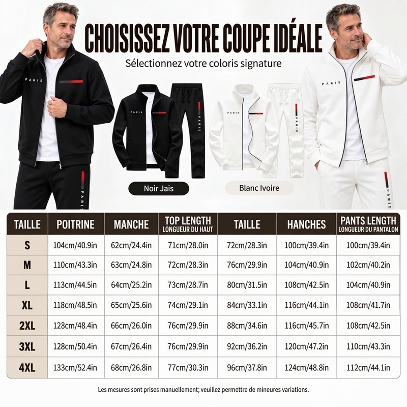 Ensemble blouson à zip imprimé et pantalon de ville pour homme