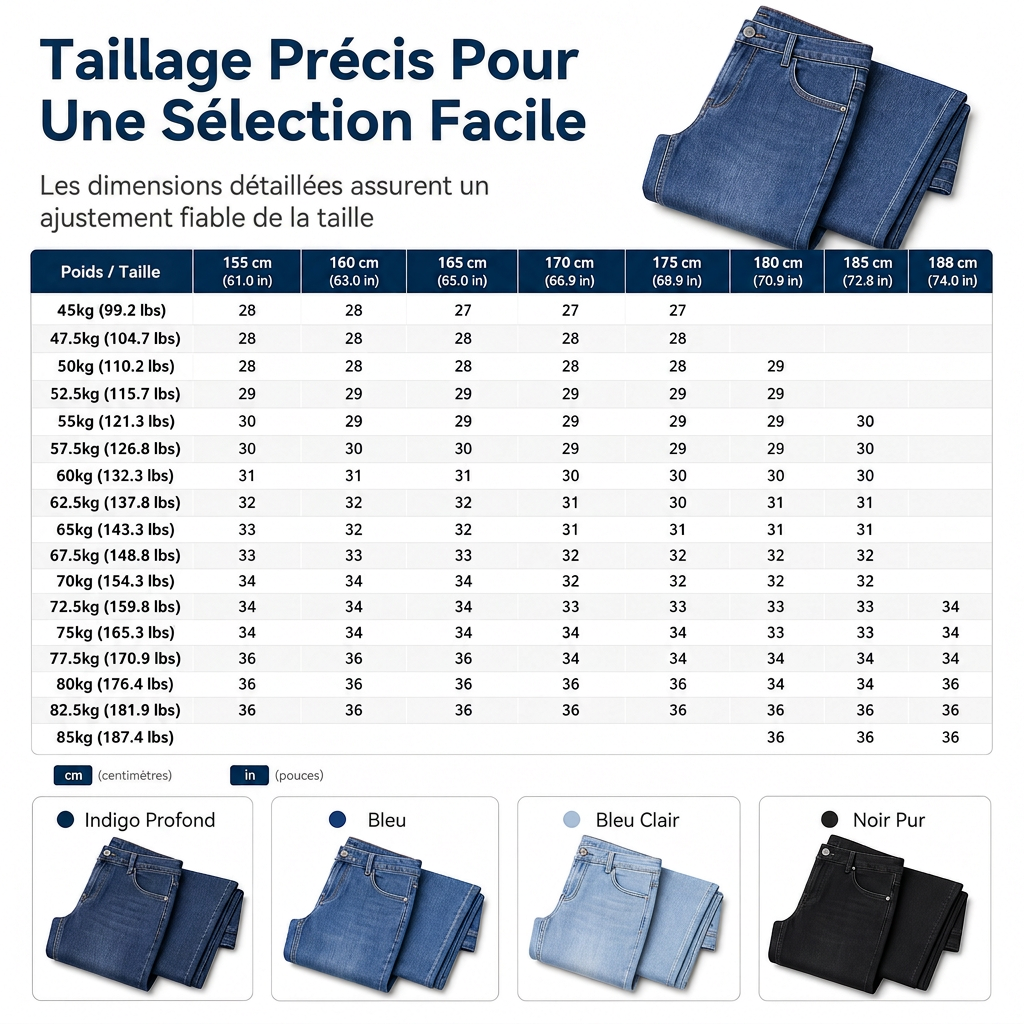 Jeans extensibles slim fit pour homme, pantalon en denim décontracté à taille mi-haute