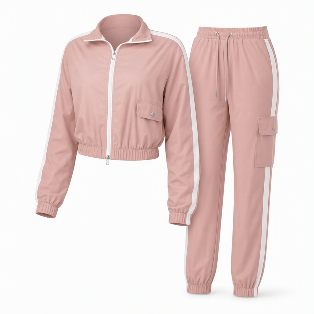 Ensemble décontracté 2 pièces pour femme : sweat à capuche zippé à manches longues et pantalon cargo jogger avec poches