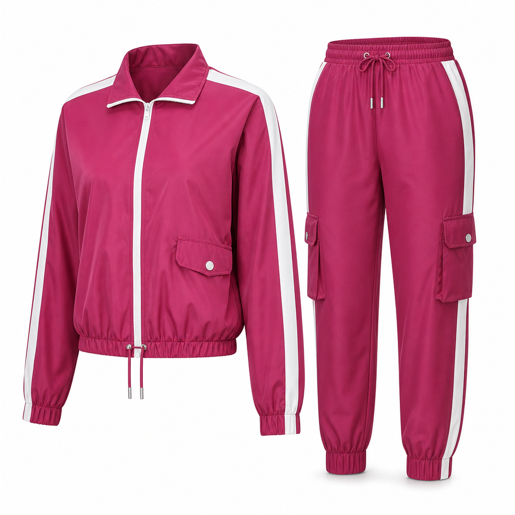 Ensemble décontracté 2 pièces pour femme : sweat à capuche zippé à manches longues et pantalon cargo jogger avec poches