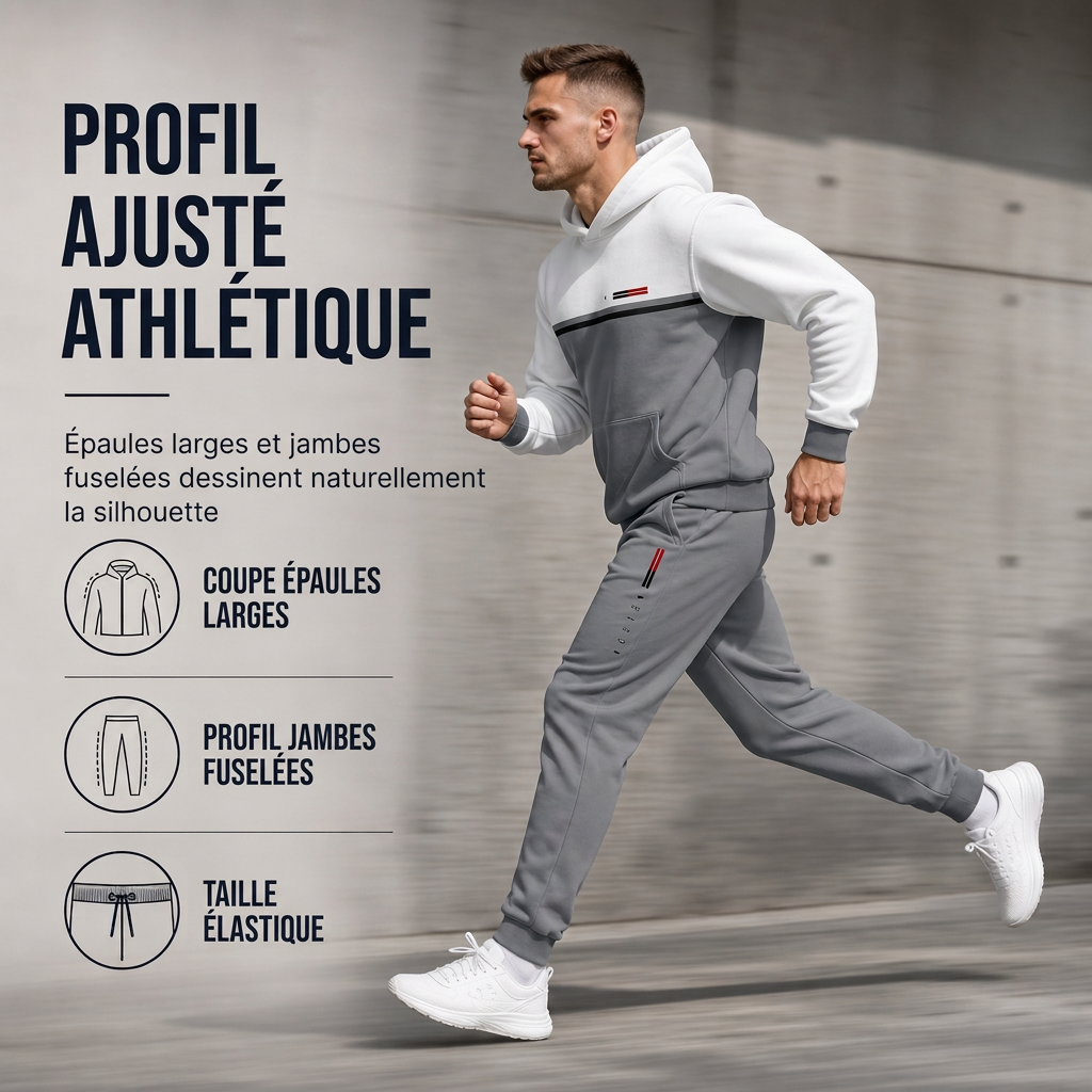 Ensemble de survêtement à capuche imprimé pour homme
