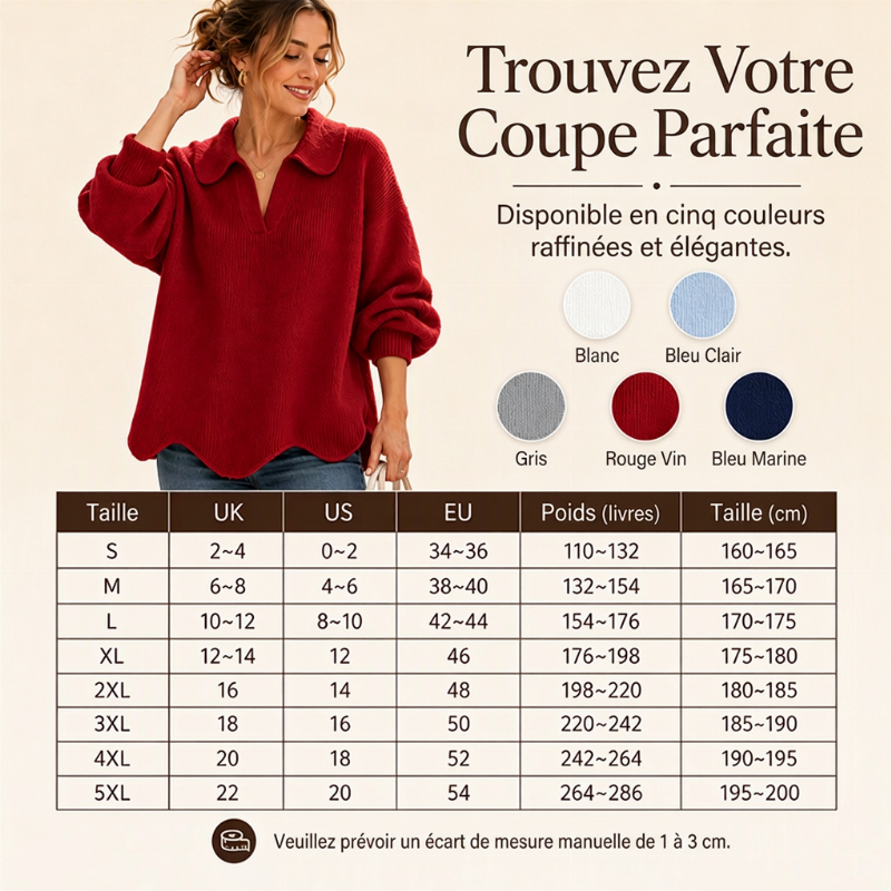 Pull élégant pour femmes avec col en V et manches lanterne