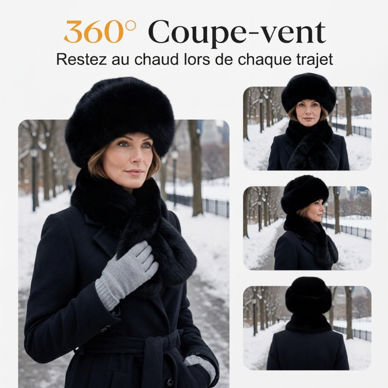 💖Soldes ! Prix cassés💖Ensemble chaud d'hiver : écharpe et bonnet en peluche épaisse