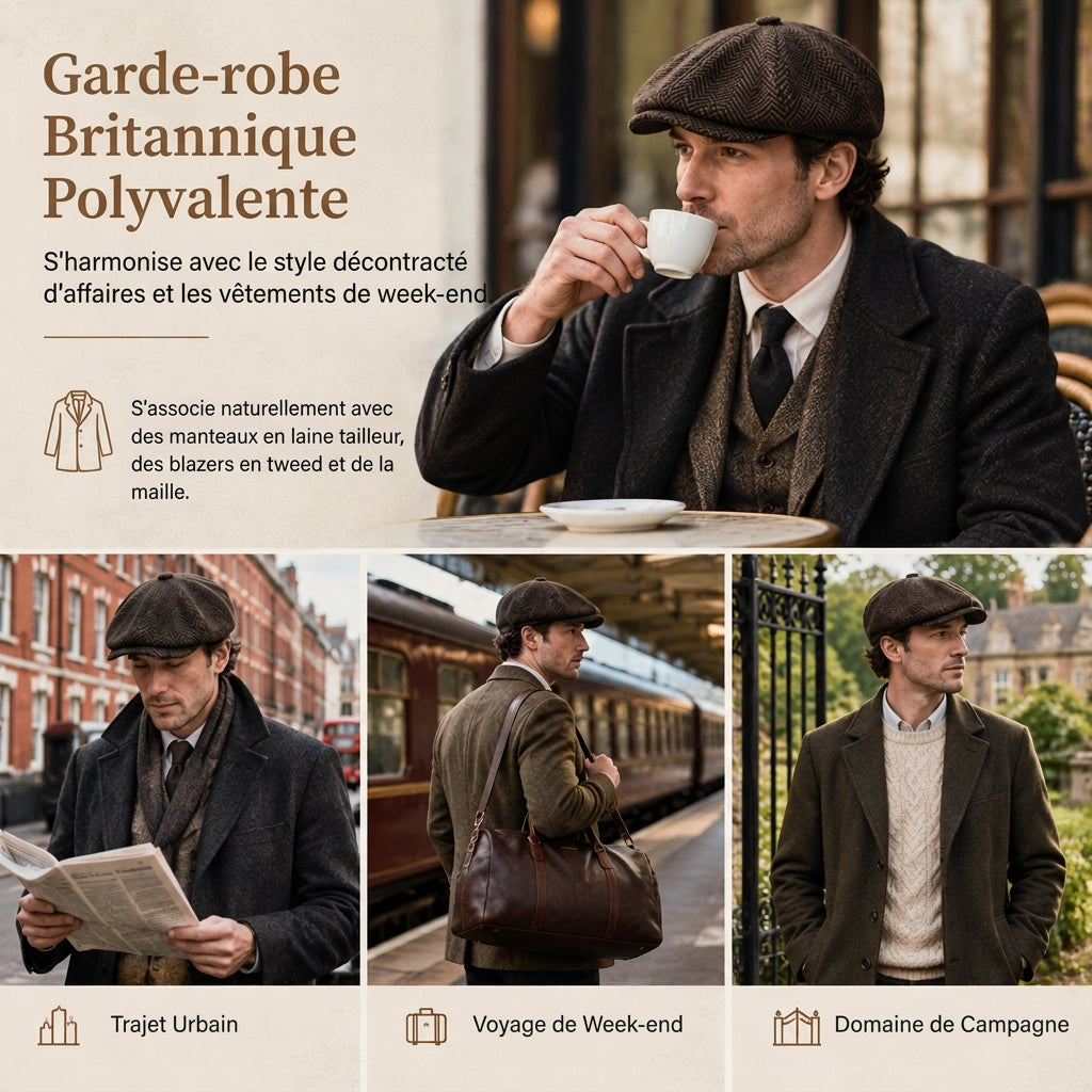 🧢Casquette de peintre vintage, casquette de livreur de journaux octogonale