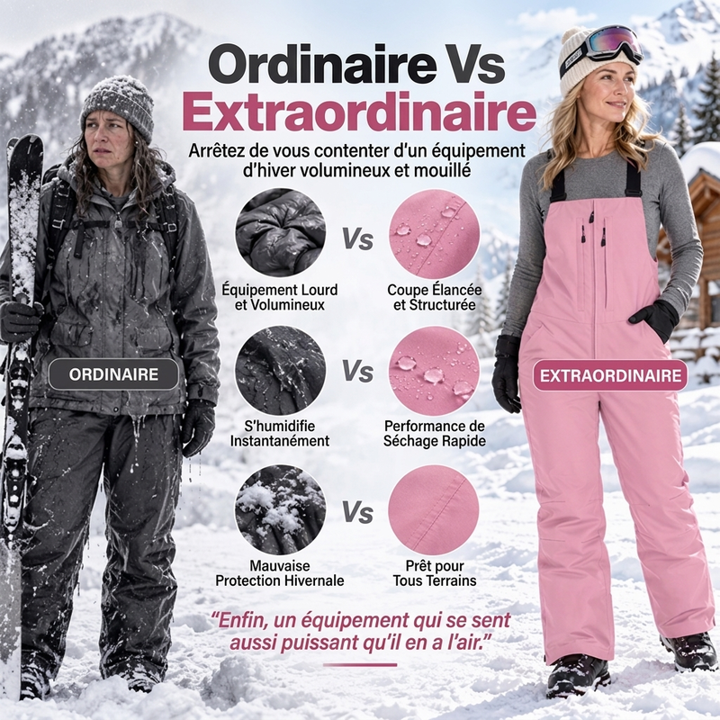 ⏳Liquidation totale⏳Pantalon de ski à bretelles imperméable unisexe