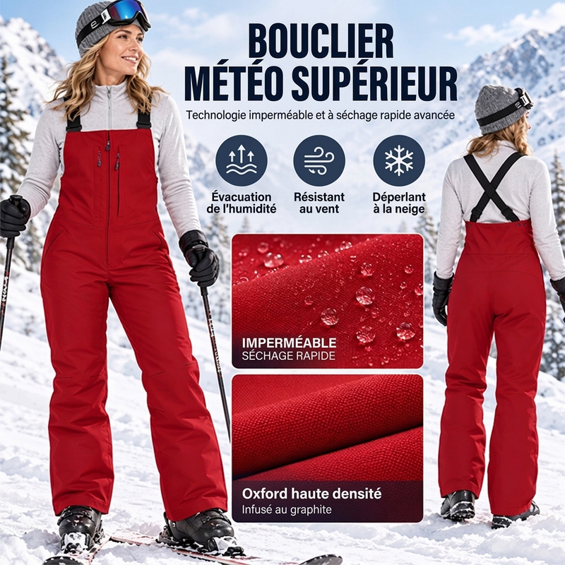 ⏳Liquidation totale⏳Pantalon de ski à bretelles imperméable unisexe