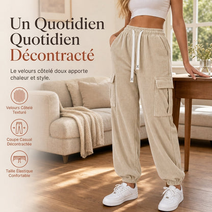 💖Soldes ! Prix cassés💖Pantalon de jogging décontracté en velours côtelé pour femmes