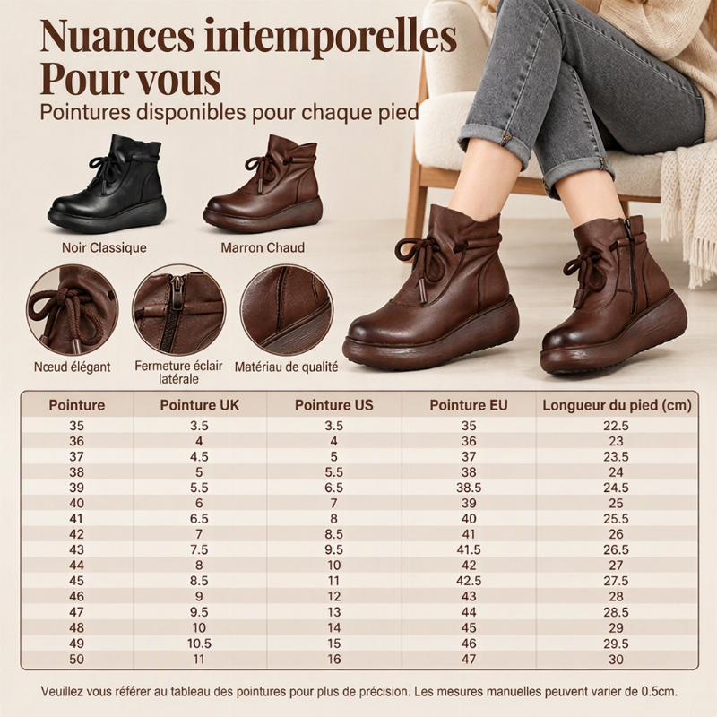 Bottines chevaalières femmes à doublure thermique rétro