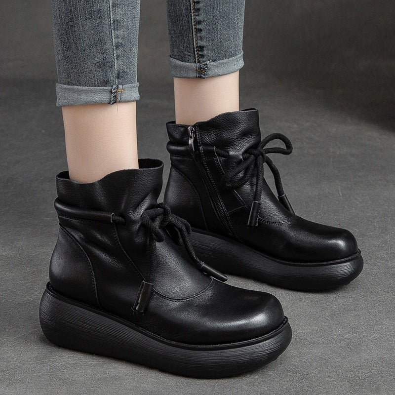 Bottines chevaalières femmes à doublure thermique rétro