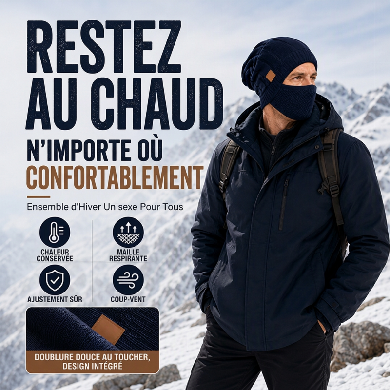 ⏳Liquidation totale⏳Bonnet thermique d'hiver pour femme avec masque facial intégré
