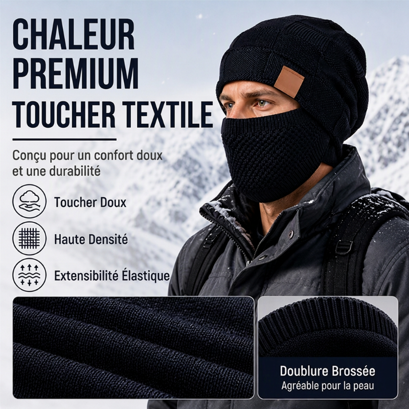 ⏳Liquidation totale⏳Bonnet thermique d'hiver pour femme avec masque facial intégré