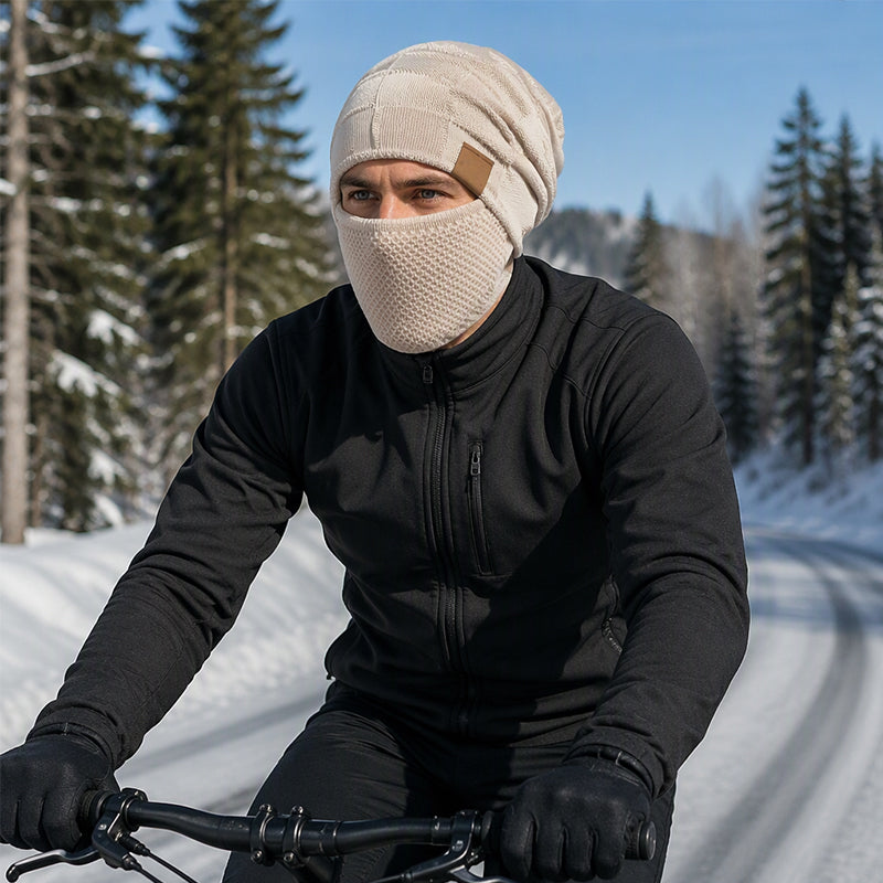 ⏳Liquidation totale⏳Bonnet thermique d'hiver pour femme avec masque facial intégré