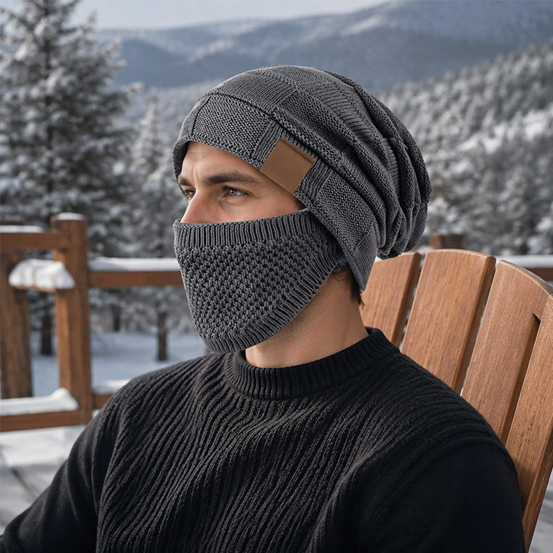 ⏳Liquidation totale⏳Bonnet thermique d'hiver pour femme avec masque facial intégré