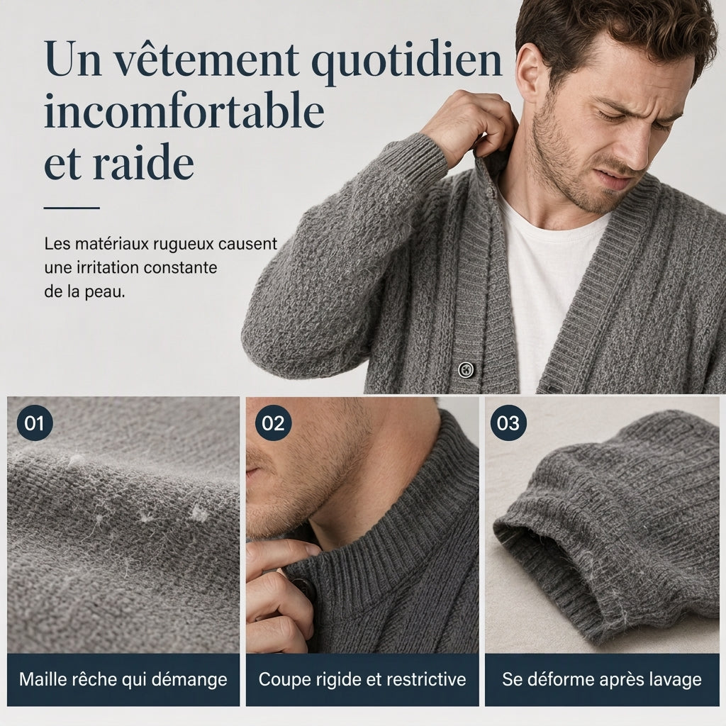 ⏳Liquidation totale⏳Cardigan en maille jacquard ample pour homme