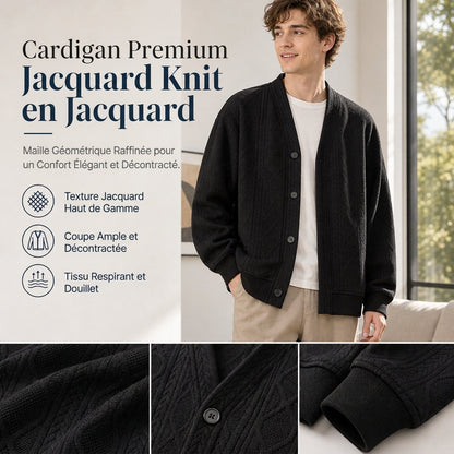 ⏳Liquidation totale⏳Cardigan en maille jacquard ample pour homme