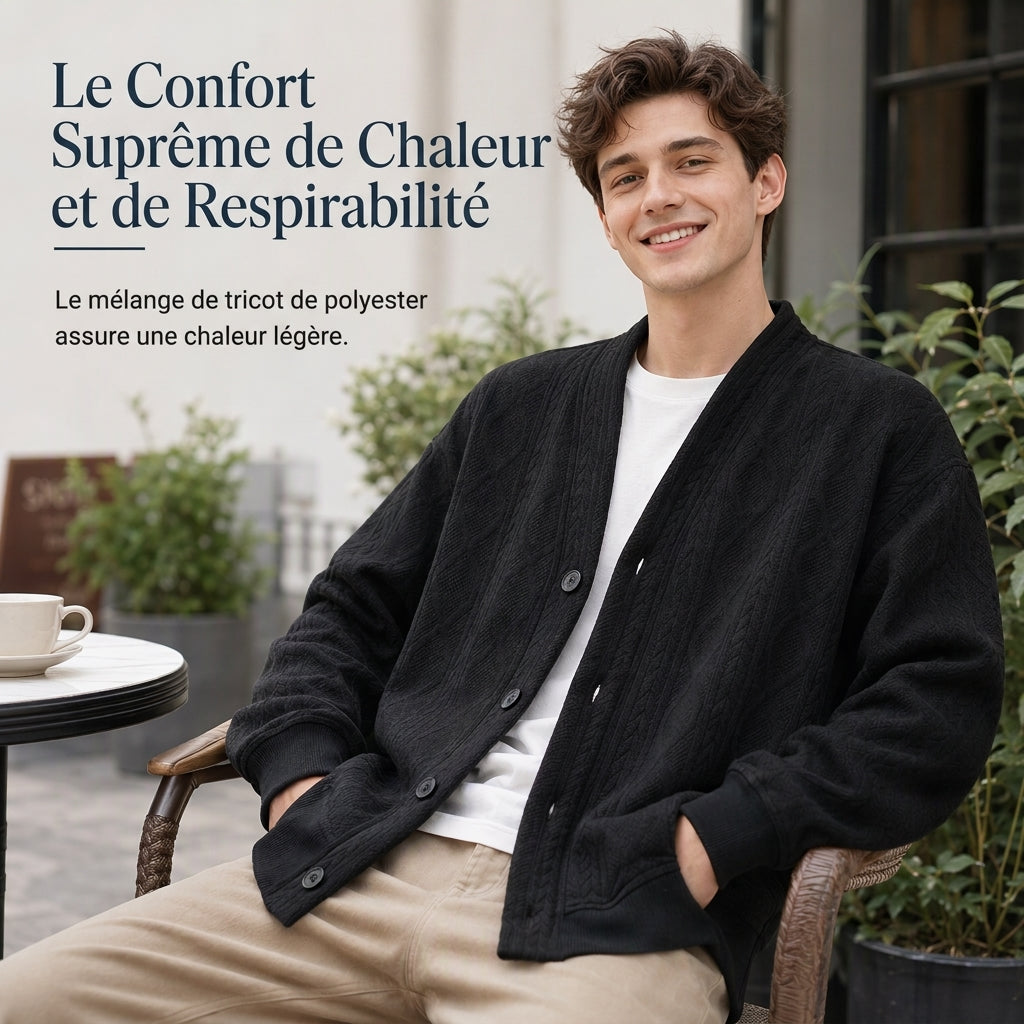 ⏳Liquidation totale⏳Cardigan en maille jacquard ample pour homme