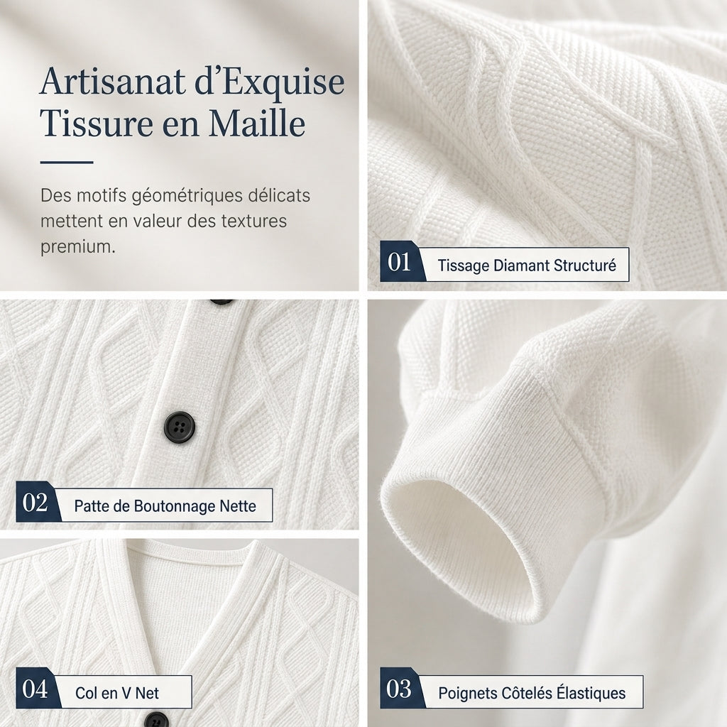 ⏳Liquidation totale⏳Cardigan en maille jacquard ample pour homme