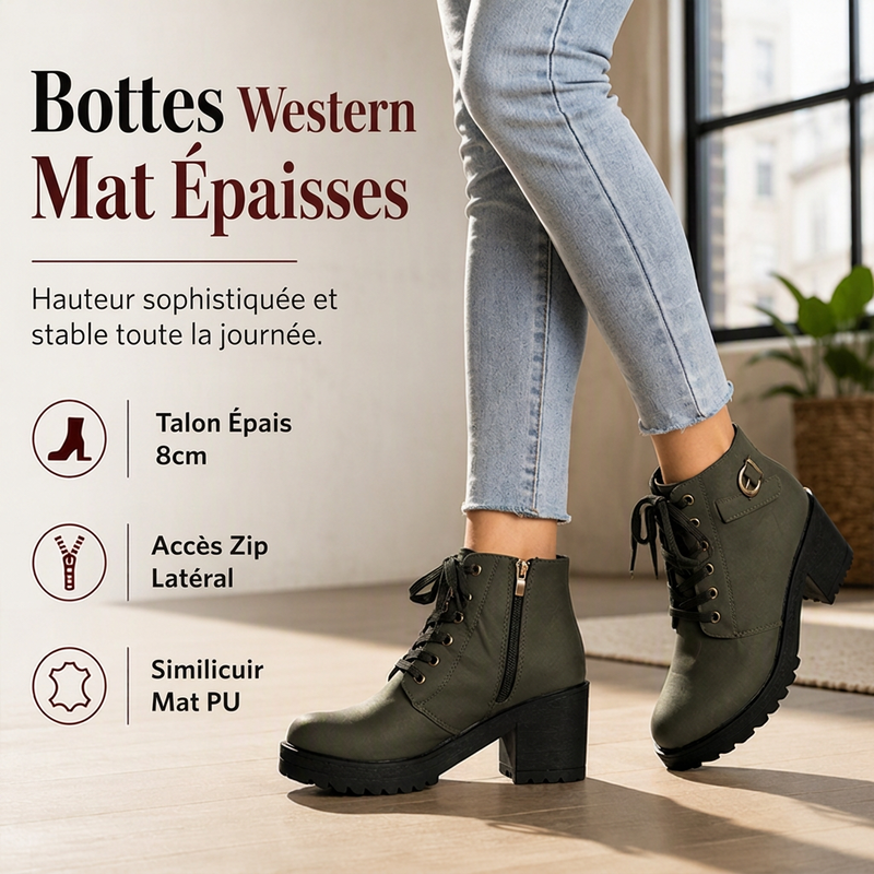 ⏳Liquidation totale⏳Bottines à talon bloc et plateforme pour femme