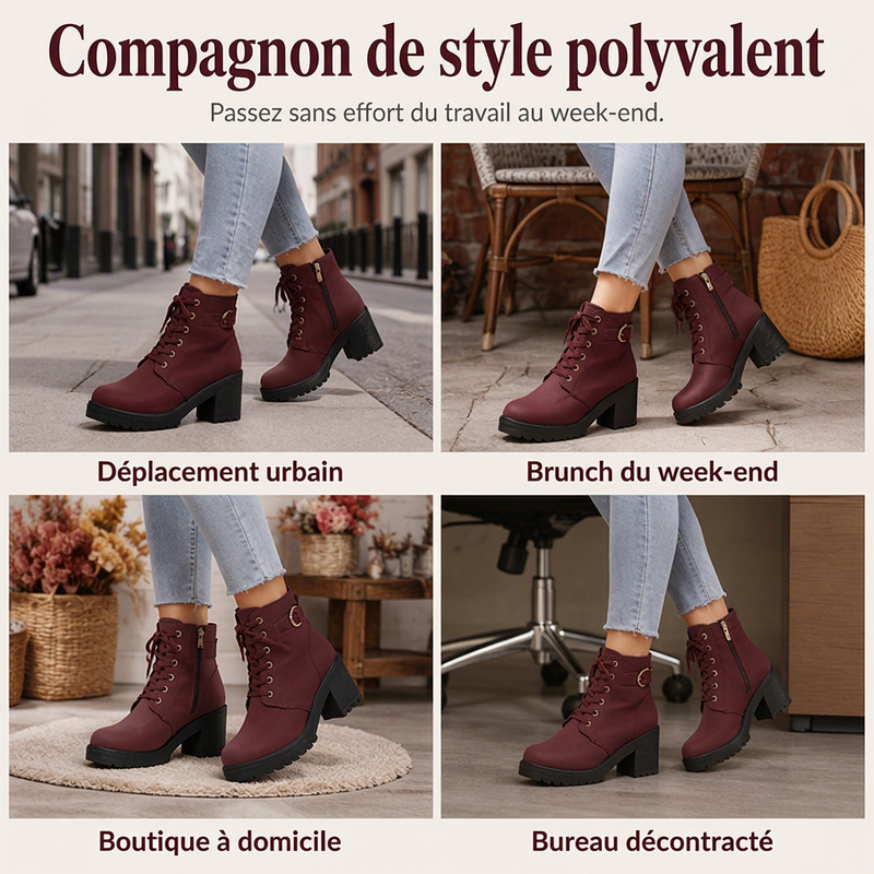 ⏳Liquidation totale⏳Bottines à talon bloc et plateforme pour femme