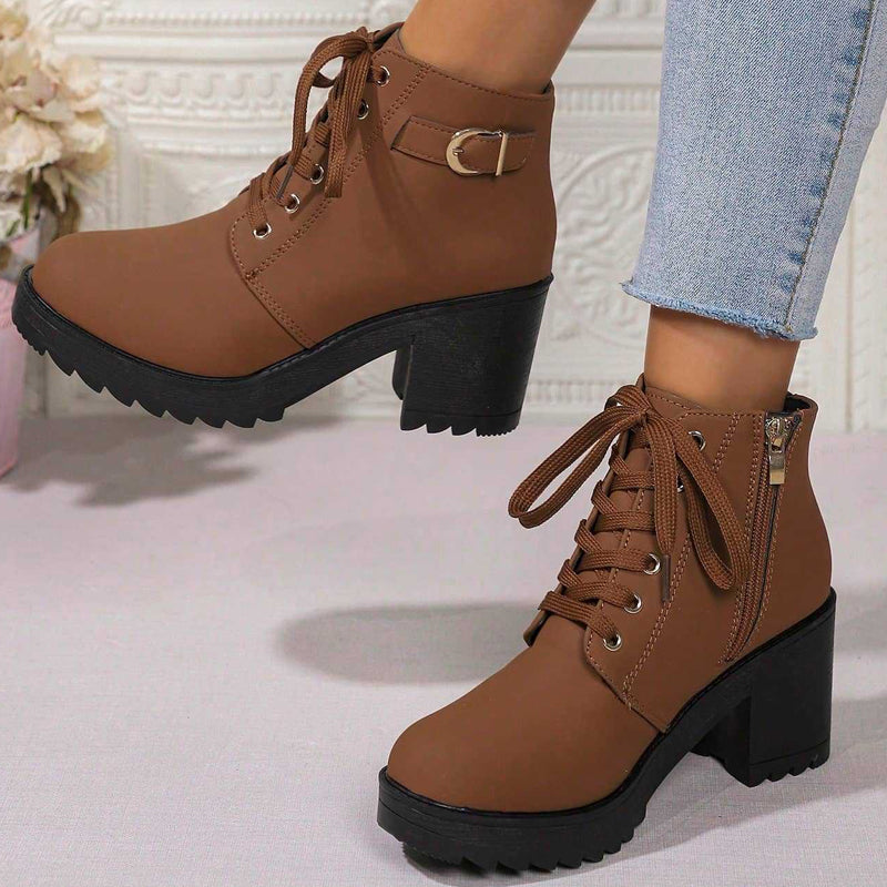 ⏳Liquidation totale⏳Bottines à talon bloc et plateforme pour femme