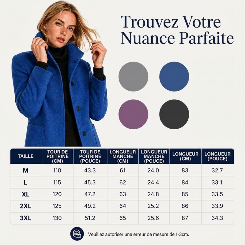 ⏳Liquidation totale⏳Manteau en laine vintage à col montant pour femme