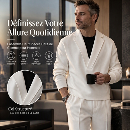 ⏳Liquidation totale⏳Ensemble survêtement à col tailleur et pantalon en sergé pour homme