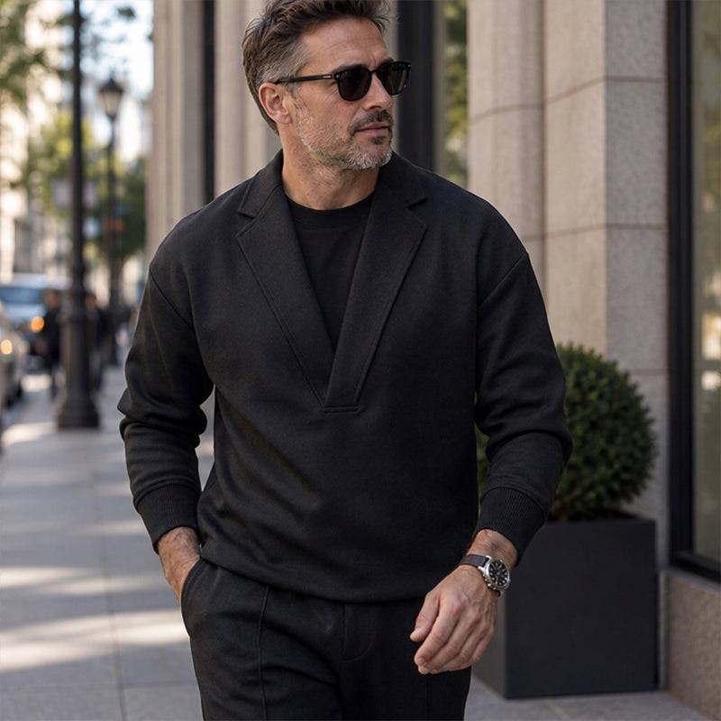 ⏳Liquidation totale⏳Ensemble survêtement à col tailleur et pantalon en sergé pour homme