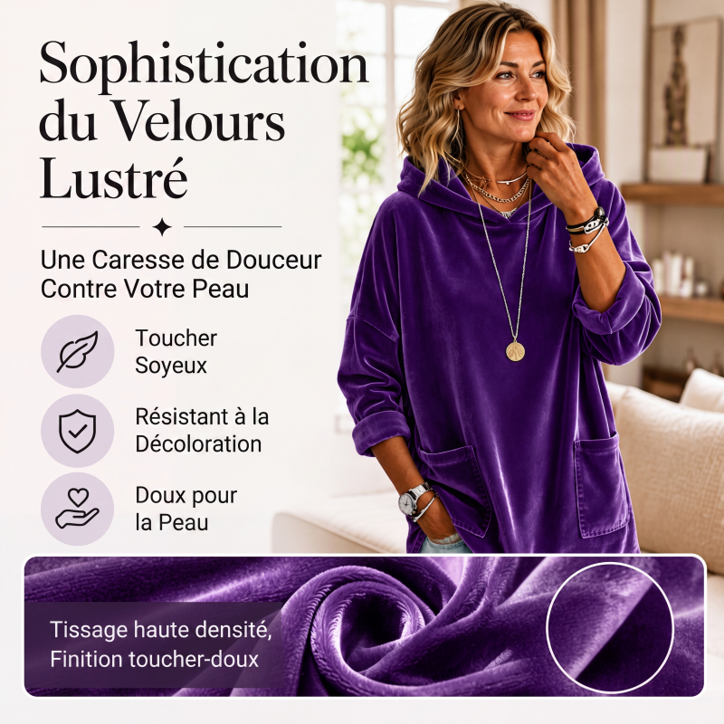 💖Soldes ! Prix cassés💖Sweat à capuche en velours pour femme