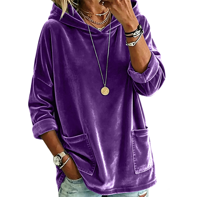 💖Soldes ! Prix cassés💖Sweat à capuche en velours pour femme
