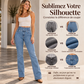 💖Soldes ! Prix cassés💖Jeans évasés taille haute élastique pour femme