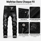Jeans en denim slim fit déchiré et vieilli pour homme