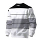 💖Soldes ! Prix cassés💖Sweat-shirt rayé à col rond pour hommes, style décontracté