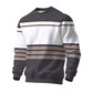 💖Soldes ! Prix cassés💖Sweat-shirt rayé à col rond pour hommes, style décontracté