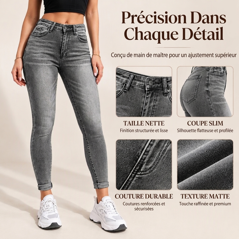 💖Soldes ! Prix cassés💖Jeans skinny stretch à taille haute pour femme