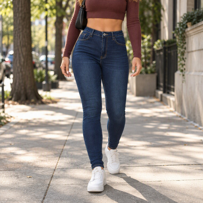 💖Soldes ! Prix cassés💖Jeans skinny stretch à taille haute pour femme