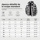 Manteau à capuche zippé en peluche à carreaux pour hommes avec deux poches poitrine à rabat