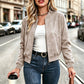 💖Soldes ! Prix cassés💖Veste bomber courte en fausse daim pour femme