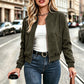 💖Soldes ! Prix cassés💖Veste bomber courte en fausse daim pour femme