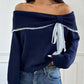 👜 -50 % sur toute la mode femme ! ✨Pull femme à épaules dénudées et bordures en dentelle