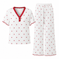 Ensemble de pyjama imprimé pour femme, haut à manches courtes et pantalon long, vêtement de détente confortable et élastique