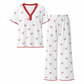 Ensemble de pyjama imprimé pour femme, haut à manches courtes et pantalon long, vêtement de détente confortable et élastique