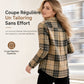 Chemise décontractée à carreaux pour femmes, à manches longues et boutonnée, avec poche poitrine