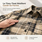 Chemise décontractée à carreaux pour femmes, à manches longues et boutonnée, avec poche poitrine