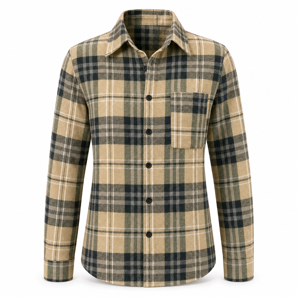 Chemise décontractée à carreaux pour femmes, à manches longues et boutonnée, avec poche poitrine